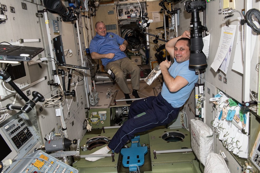 Gymnastics finger repair at the space station