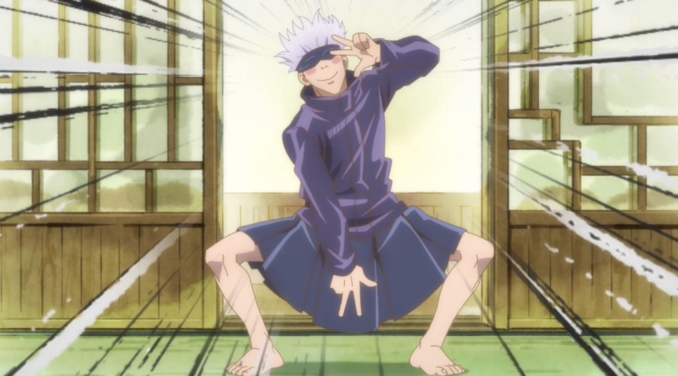 Magic battle boy with white hair