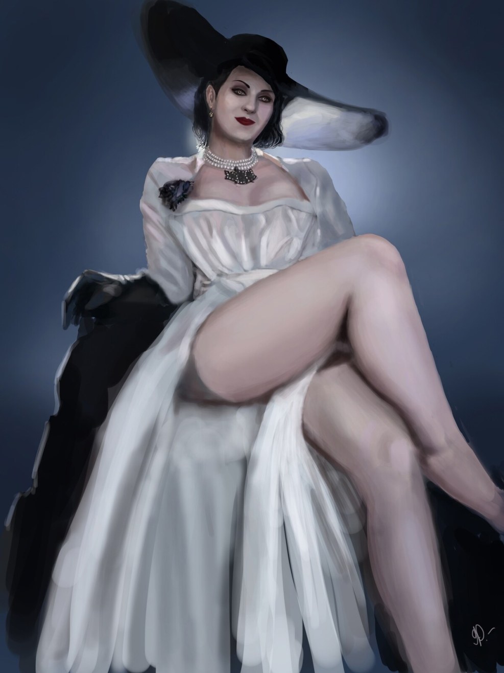 Lady Dimitrescu naked art