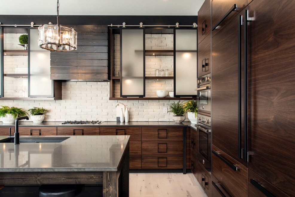 Kitchen with open shelves