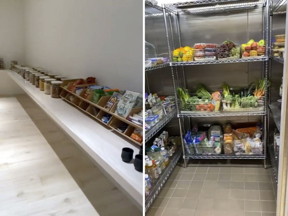 Kitchens in a modern style with a pantry