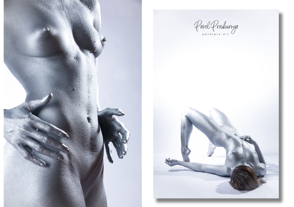 Pornovideo in silver paint