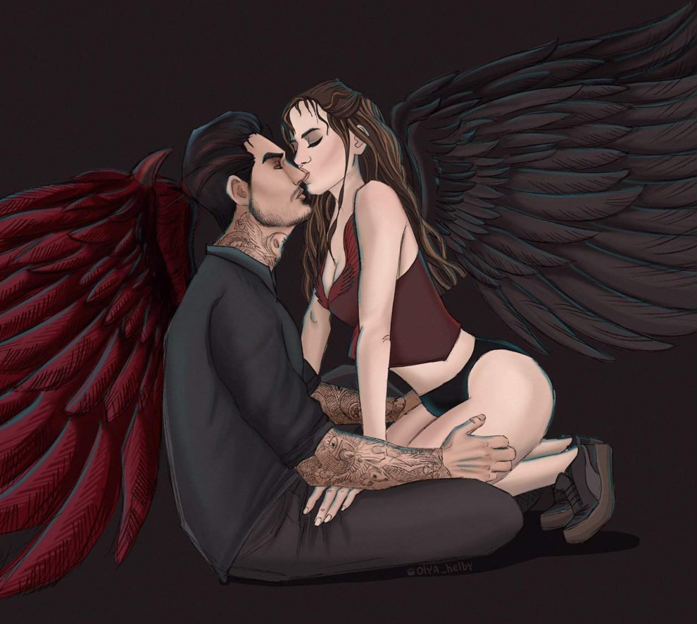 Lucifer and Vika Club of Romance Arts kiss
