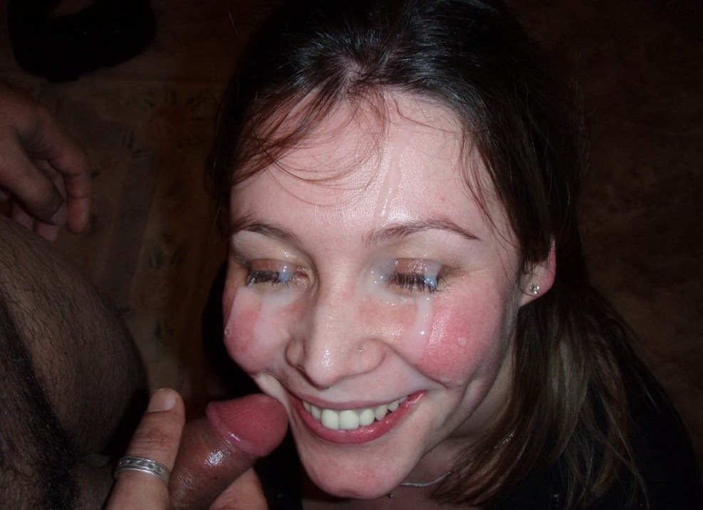 Cum on amateur face
