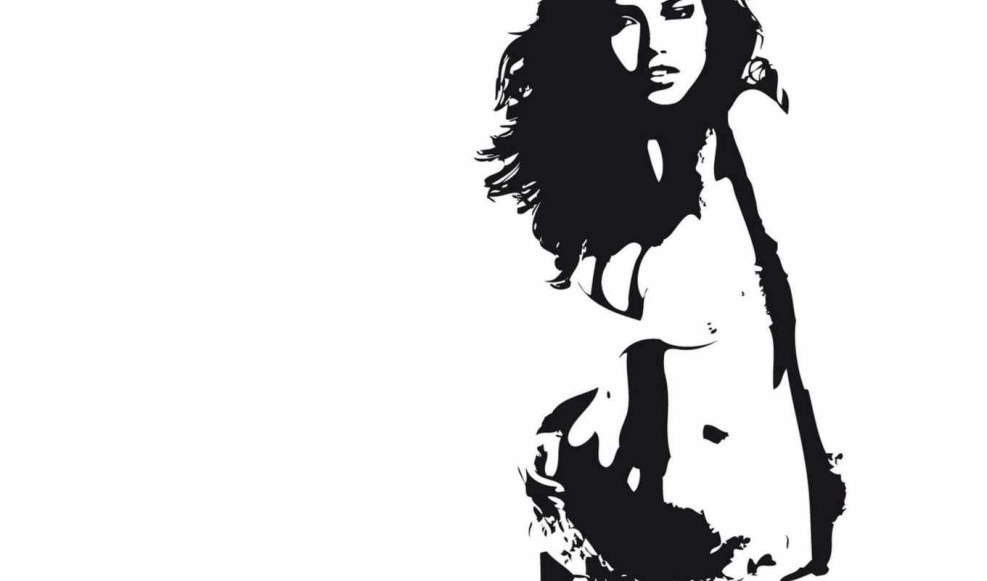 Black white silhouette of a girl