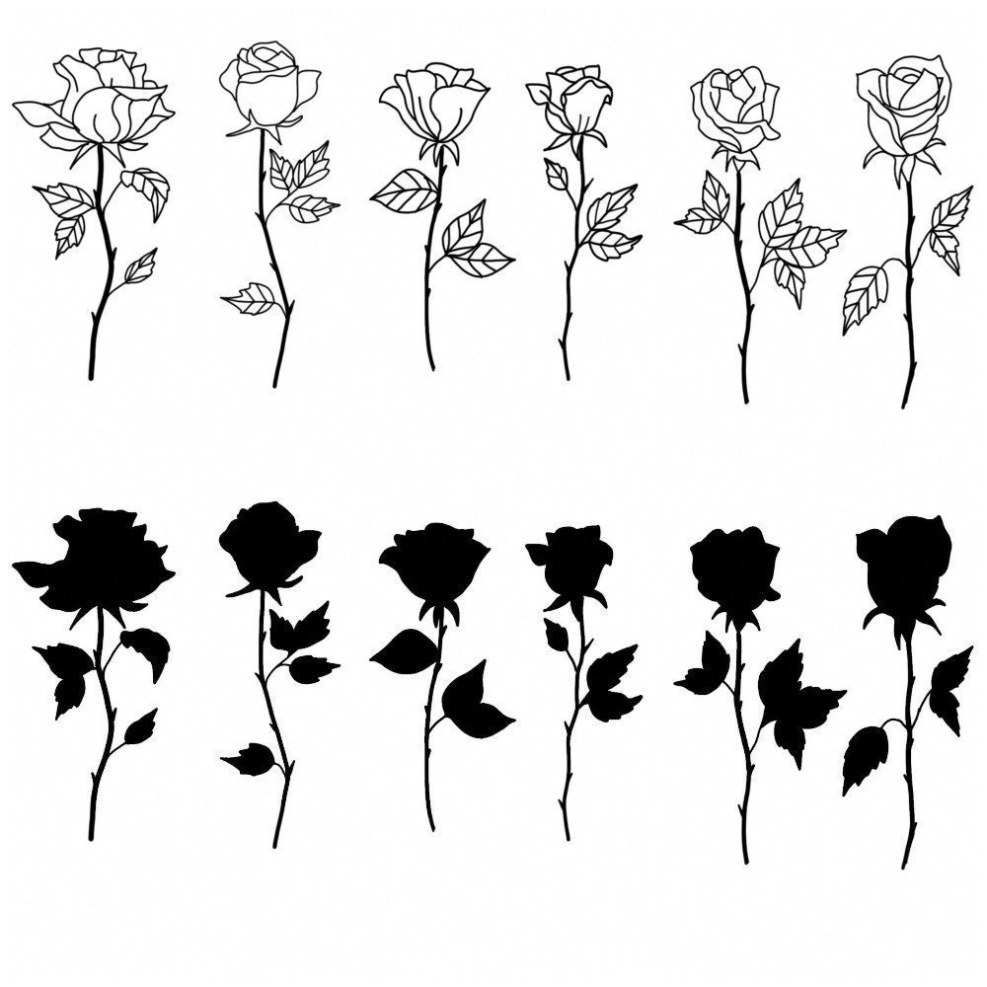 Tattoo rose sketch is small