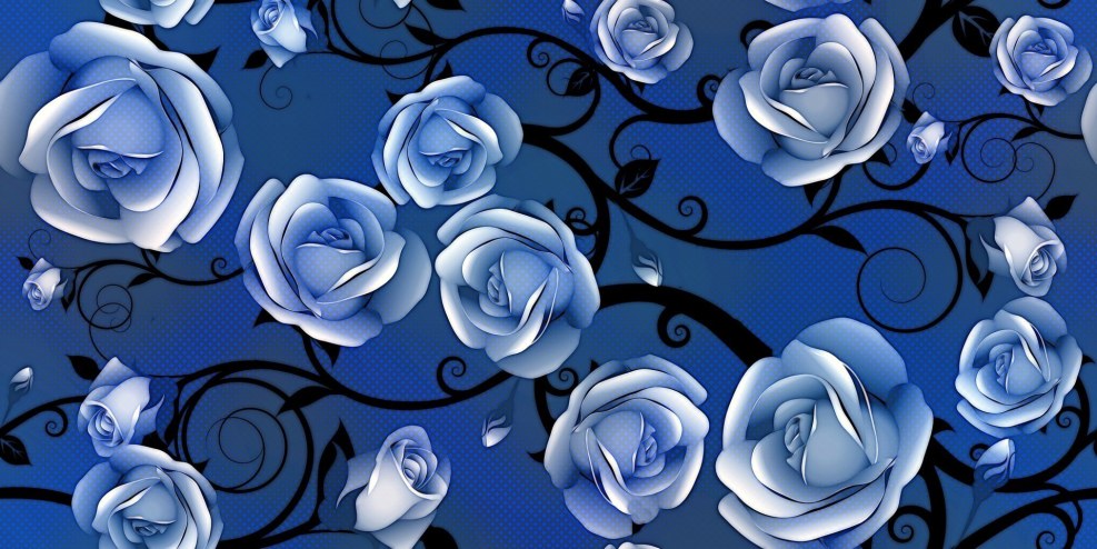 Blue Roses Pattern