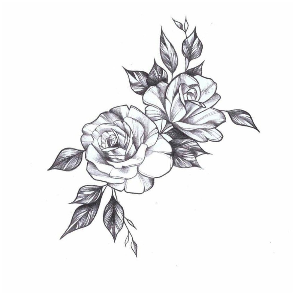 Rose tattoo black white