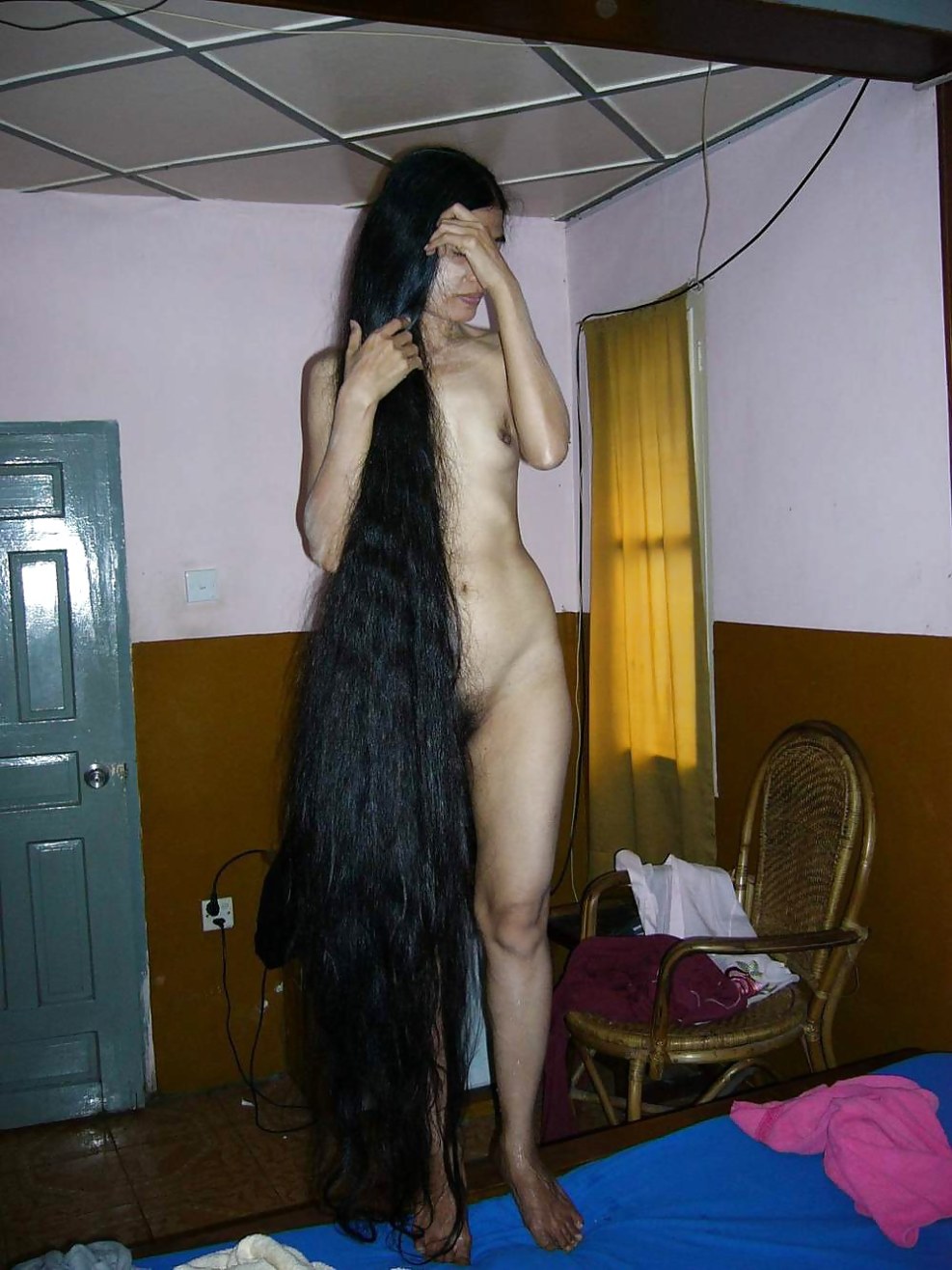 Very long Black hair