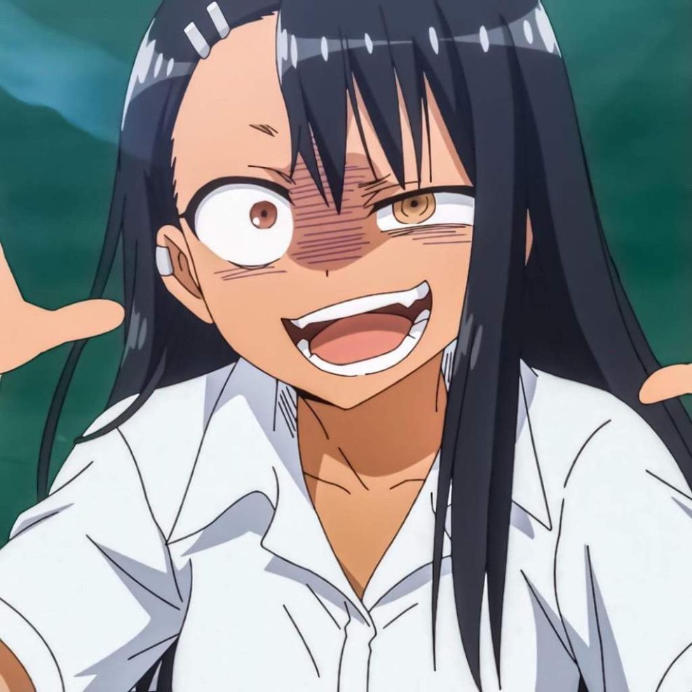Nagatoro the moment with a touch of the chest from the anime