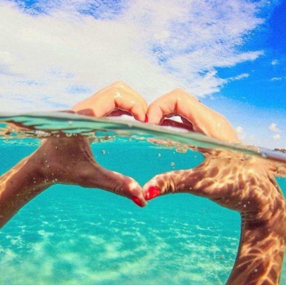 Girl gets out of the water