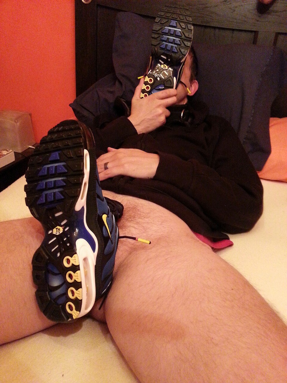 Naked women in sneakers