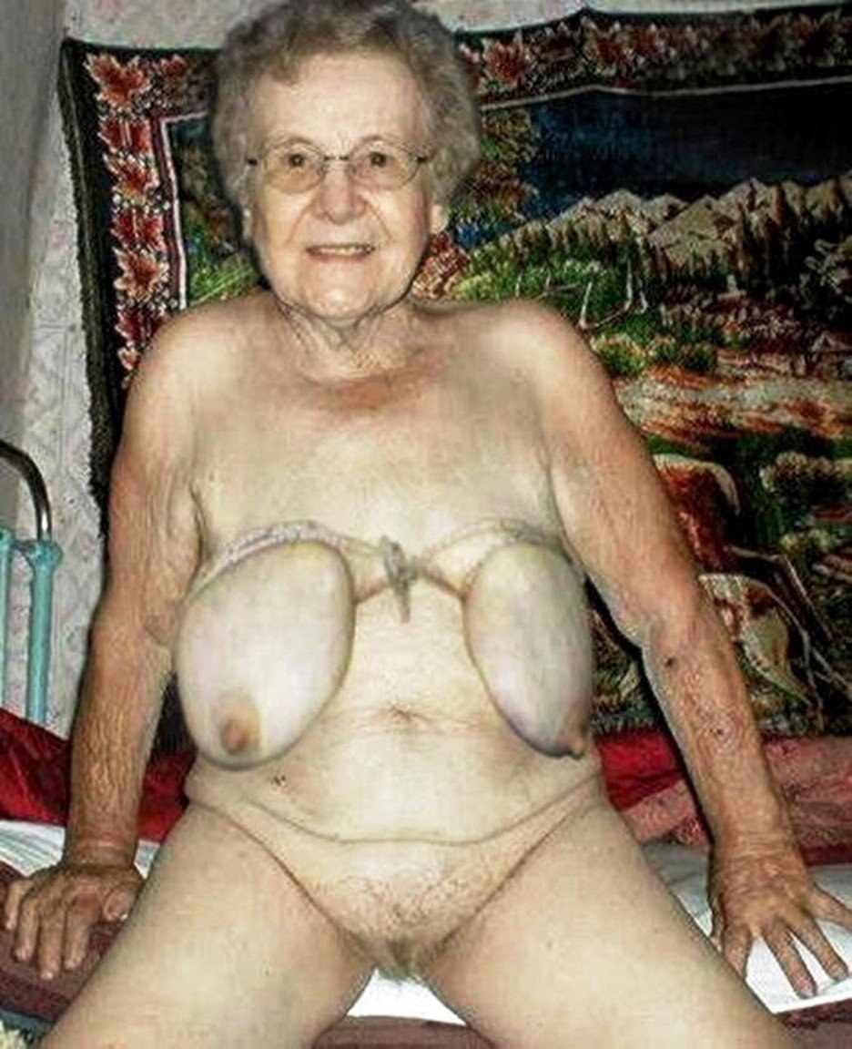 Old flabby old woman in anal