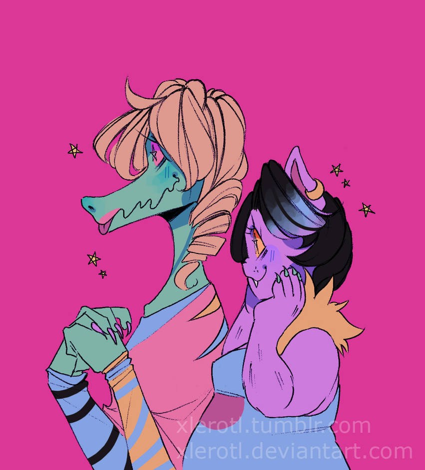 Cartoon girls with long hair