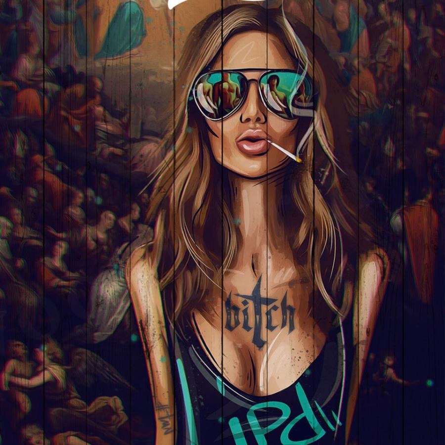 Tattooed brunette models