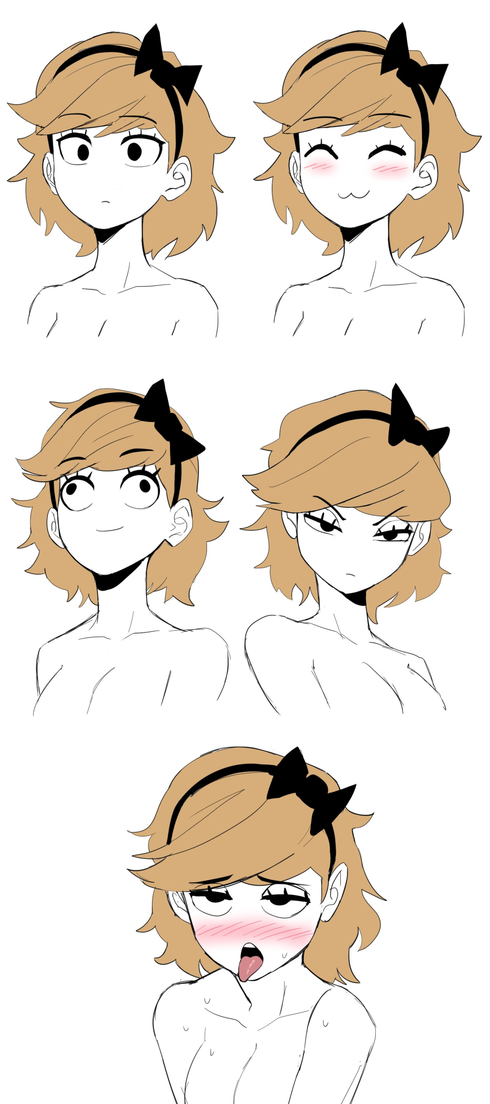 The girl's face with lines