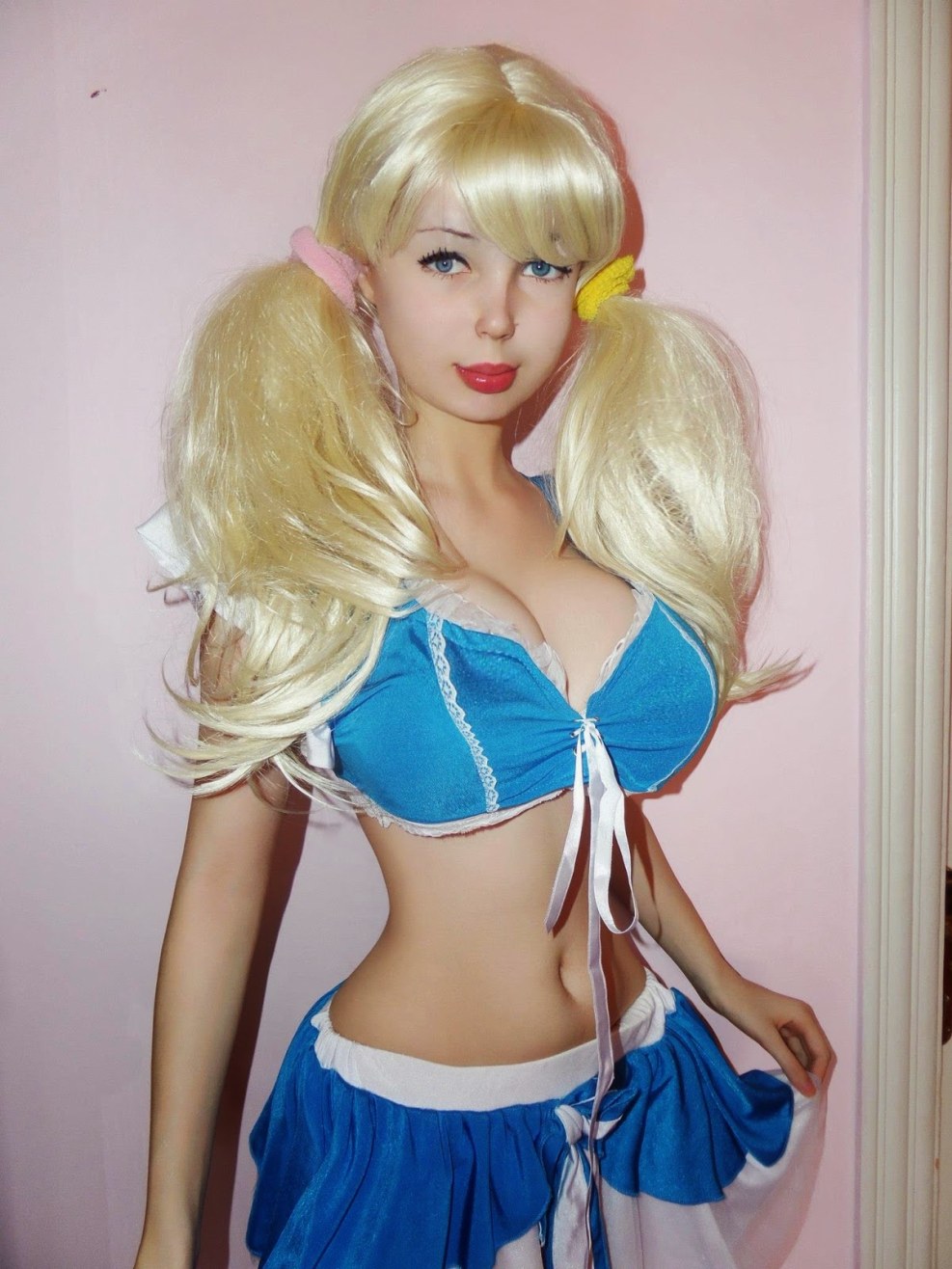 Anime blonde in a swimsuit