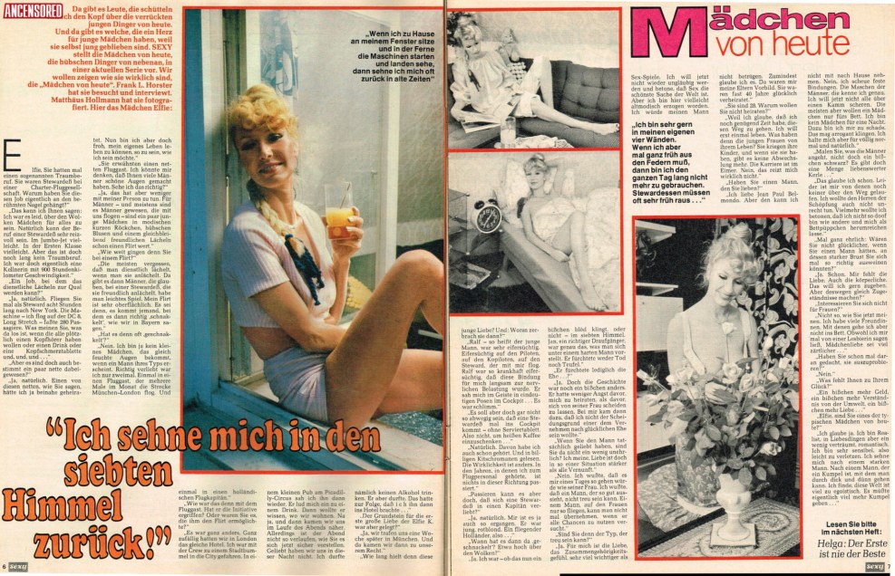 Karin Hofmann, Ingrid Steeger, Christa Free, Britt Corvin, Monica