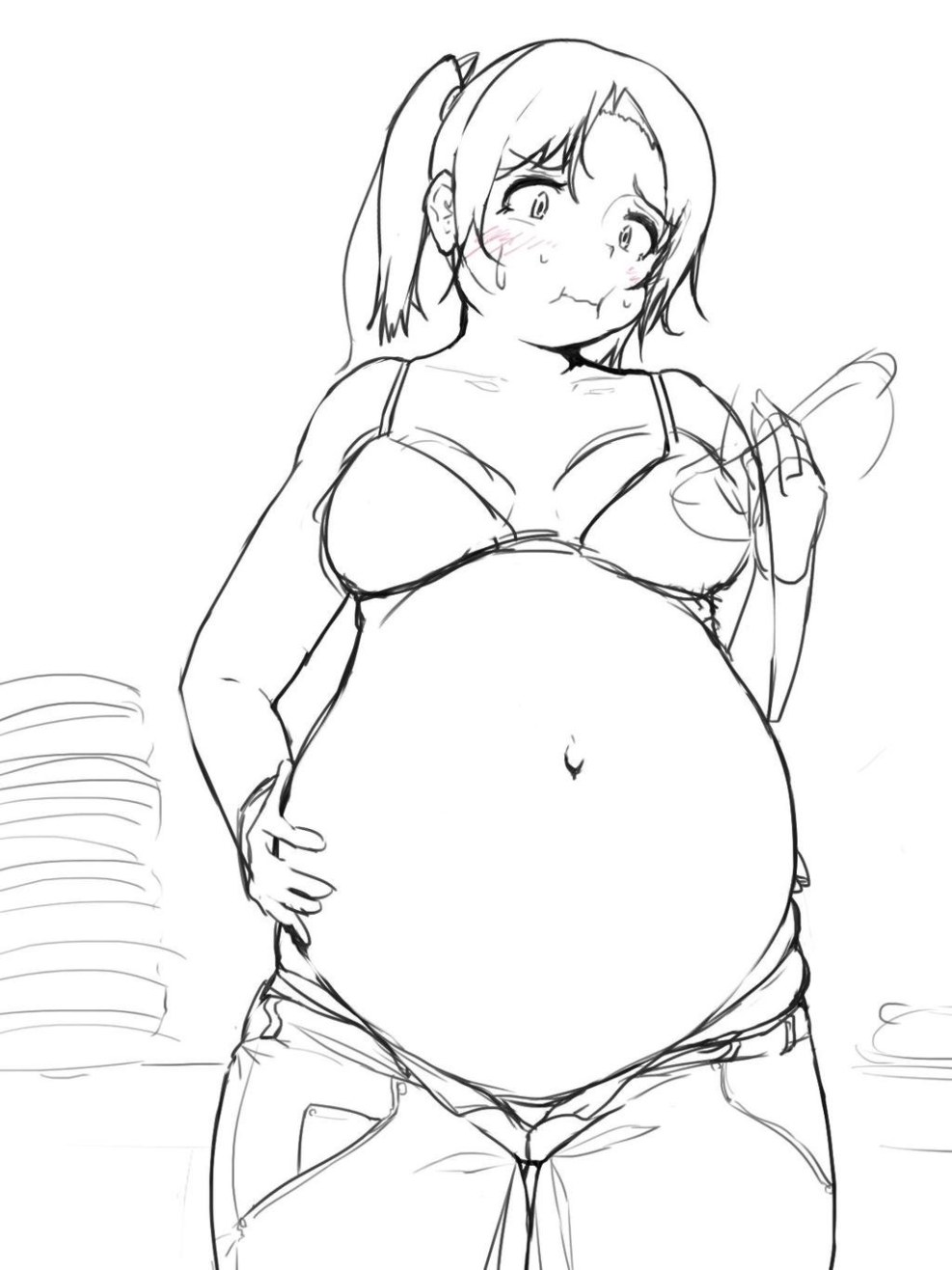 Stuffing Belly Girl Full