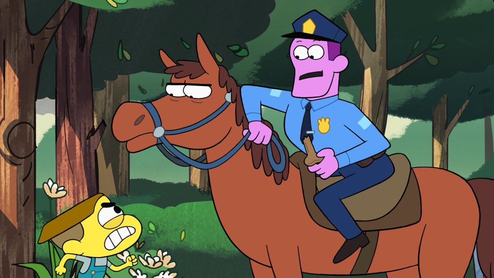 Family Green in the city of animated series frames