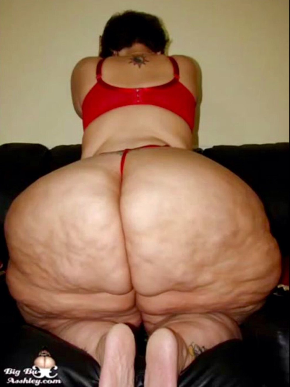 Naked elderly women with cellulite