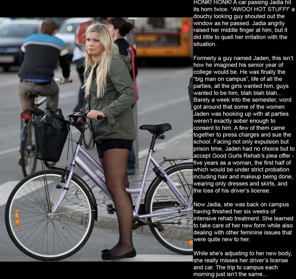 A woman on a bicycle