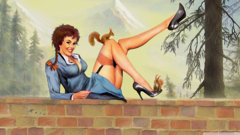 Girl in a fur coat PIN AP