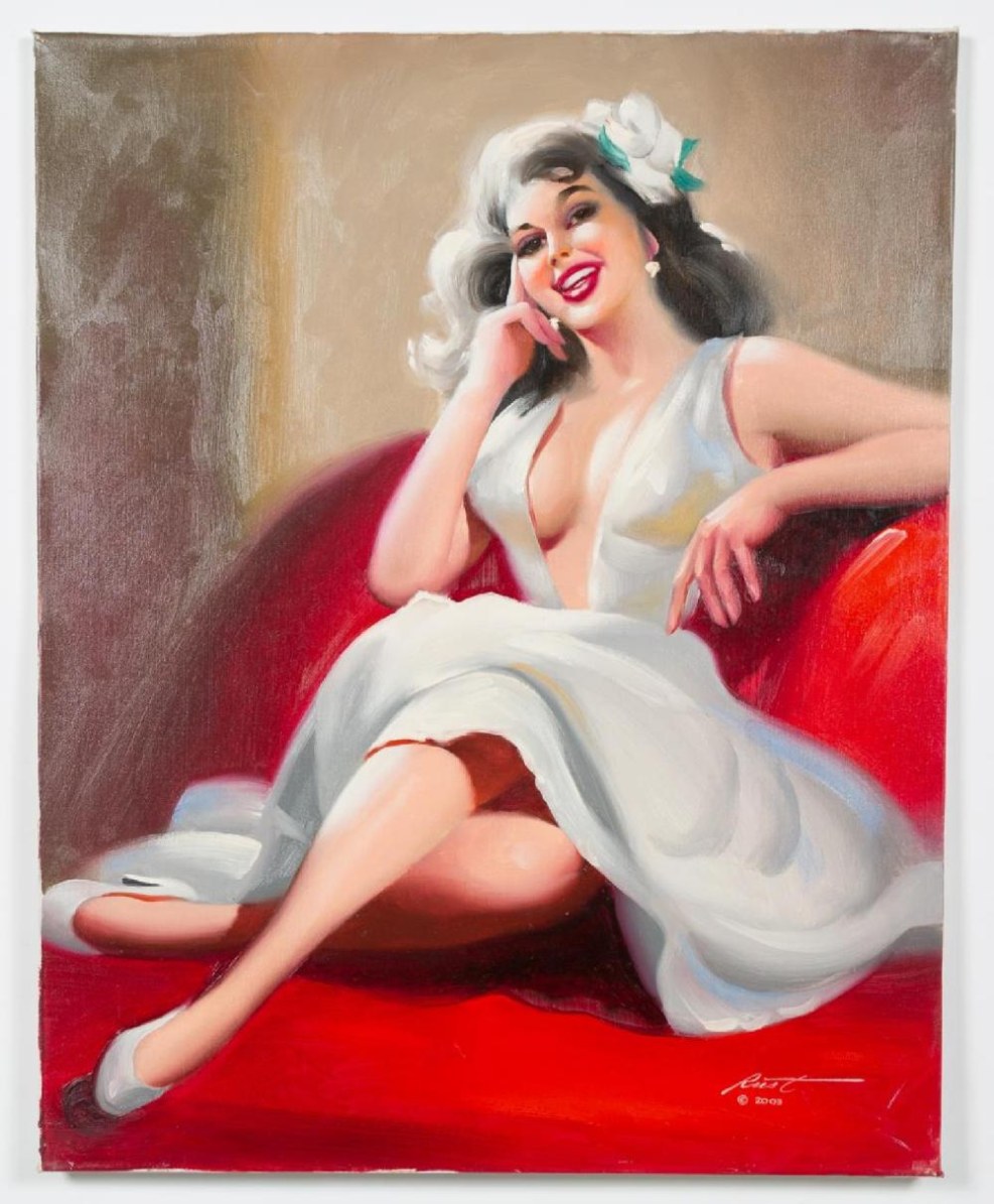 Girl in a dress in a bus