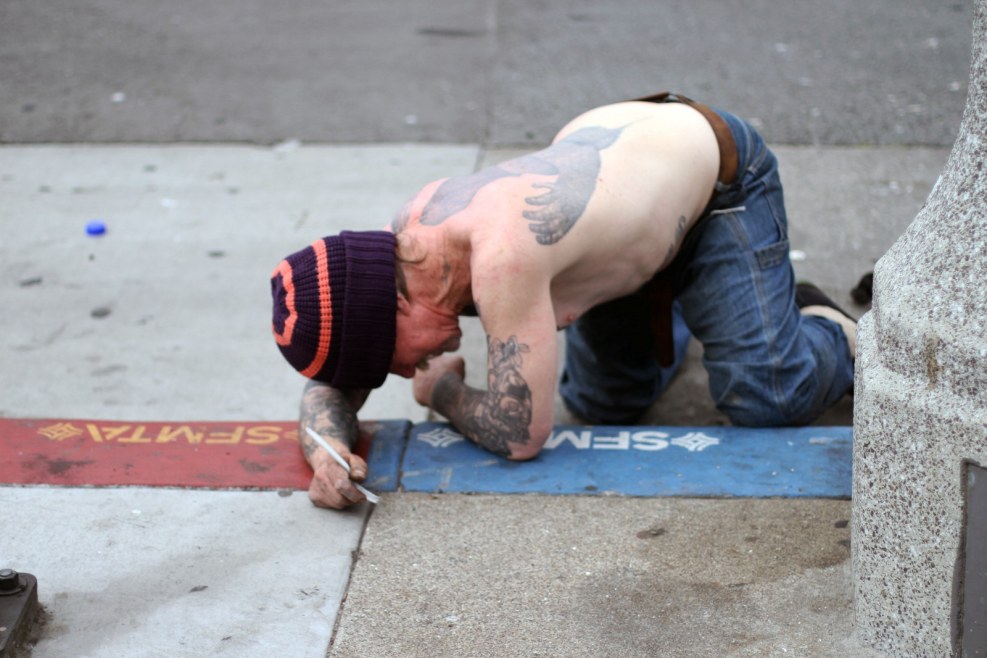 Fucked a bum on the street