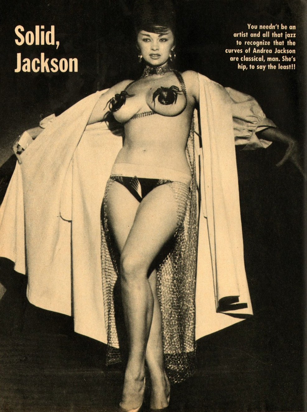 Unshaven retro striptease