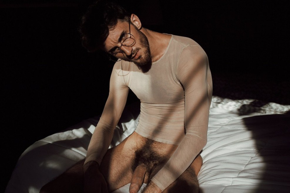 Sam Morris excited member without panties