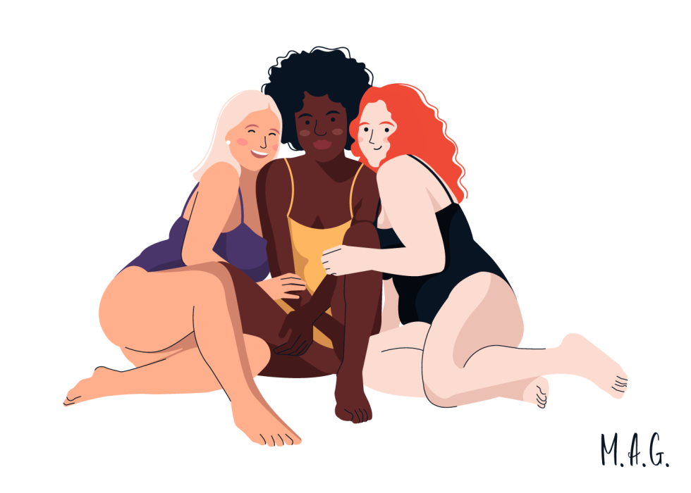 Naked fat and thin women