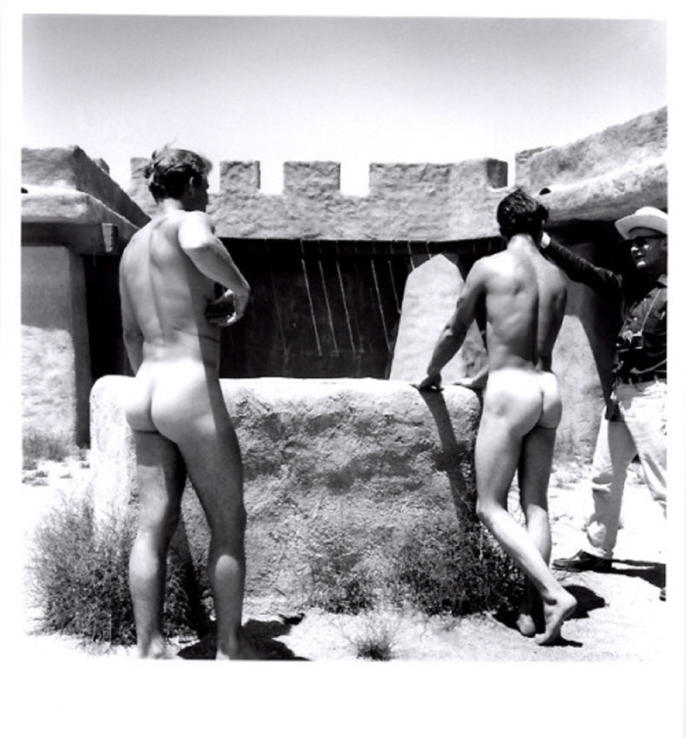 Retro handjob under the table