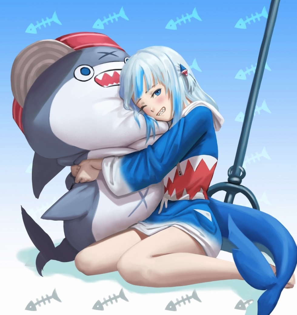 Hentai Amelia Watson and Gura Lesbian