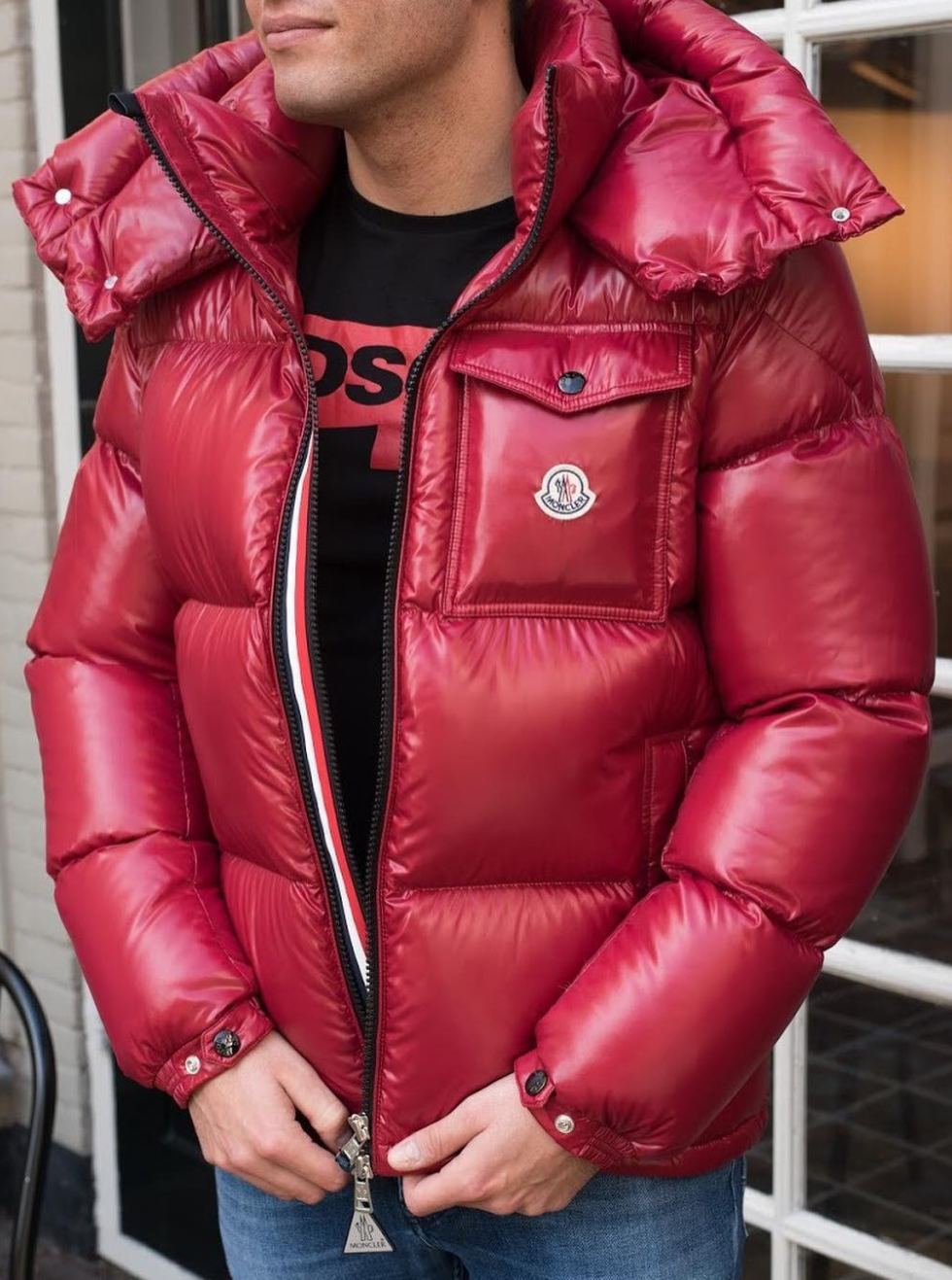 Latex jacket with hood