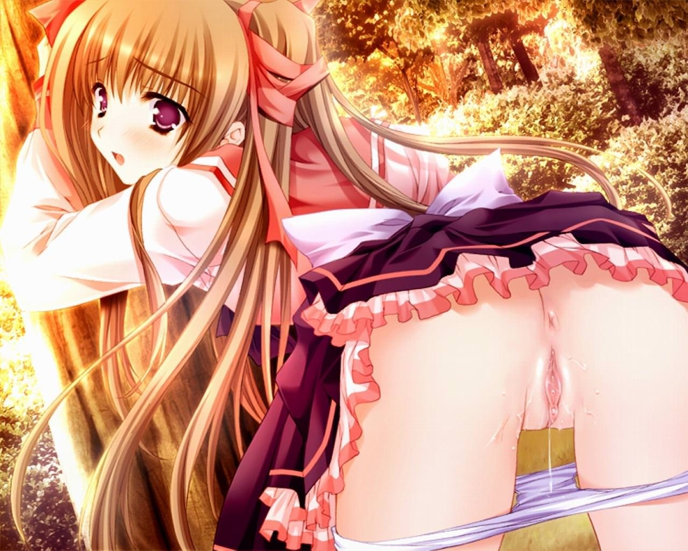 Anime girl without panties