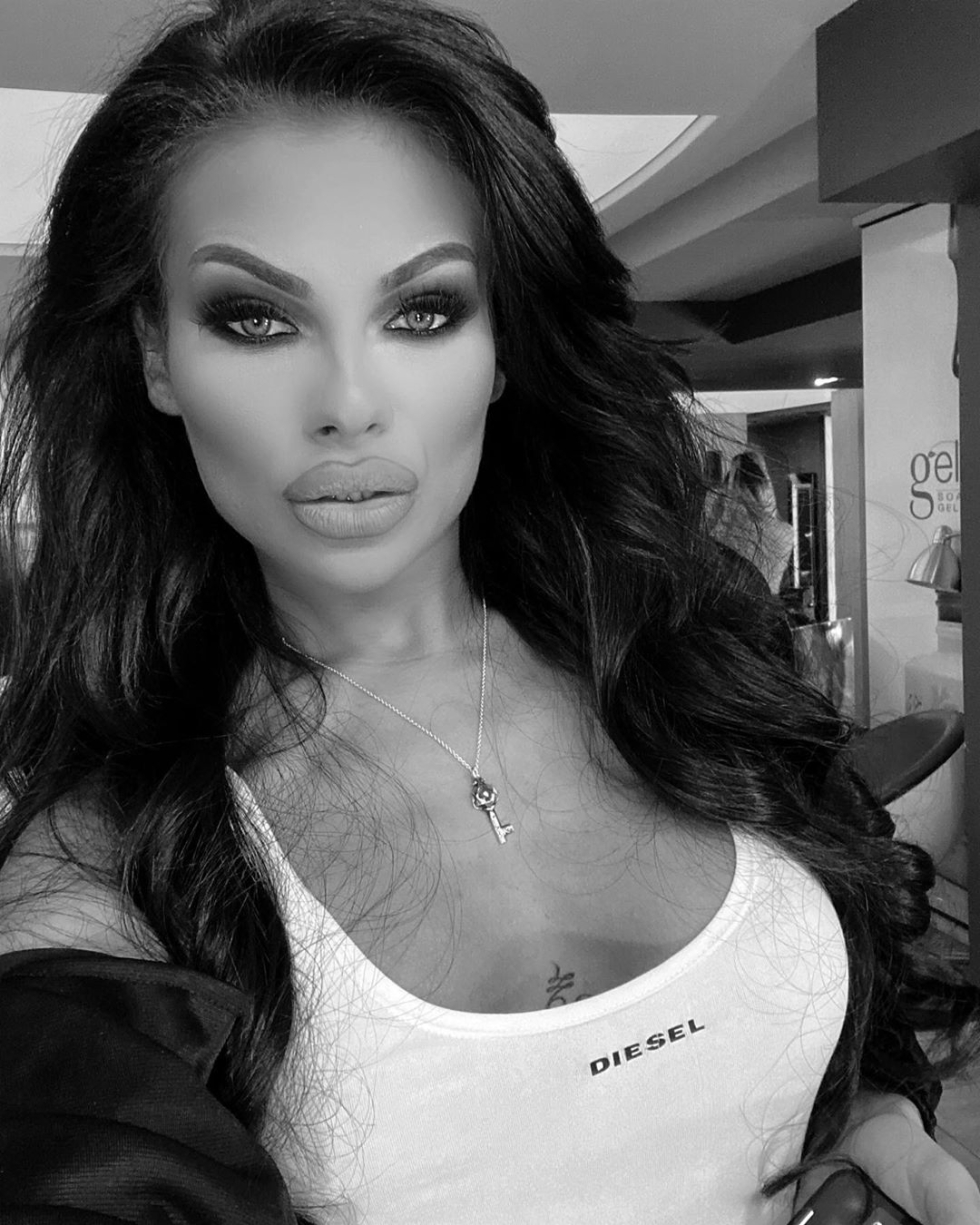 Female body on a dark background