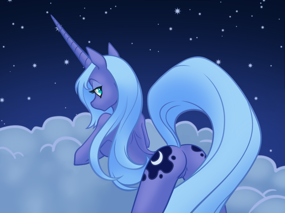 Silhouette on the background of the moon