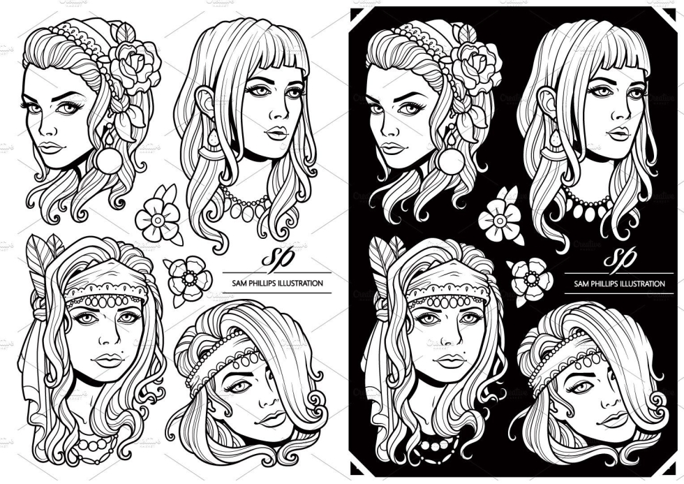 Beautiful brunettes in nature