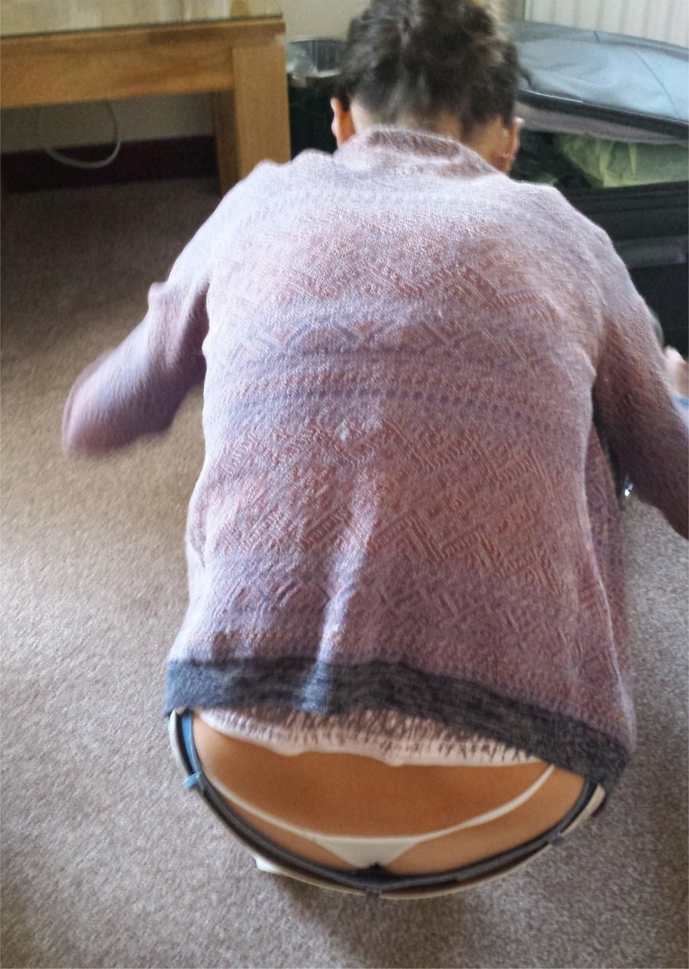 Girls in translucent leggings