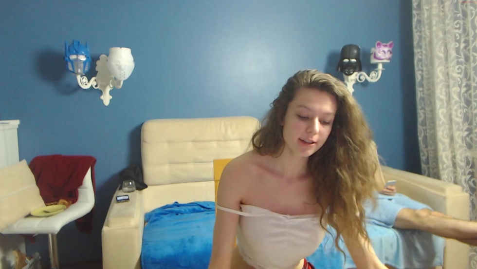 Two girls and guy on the webcam