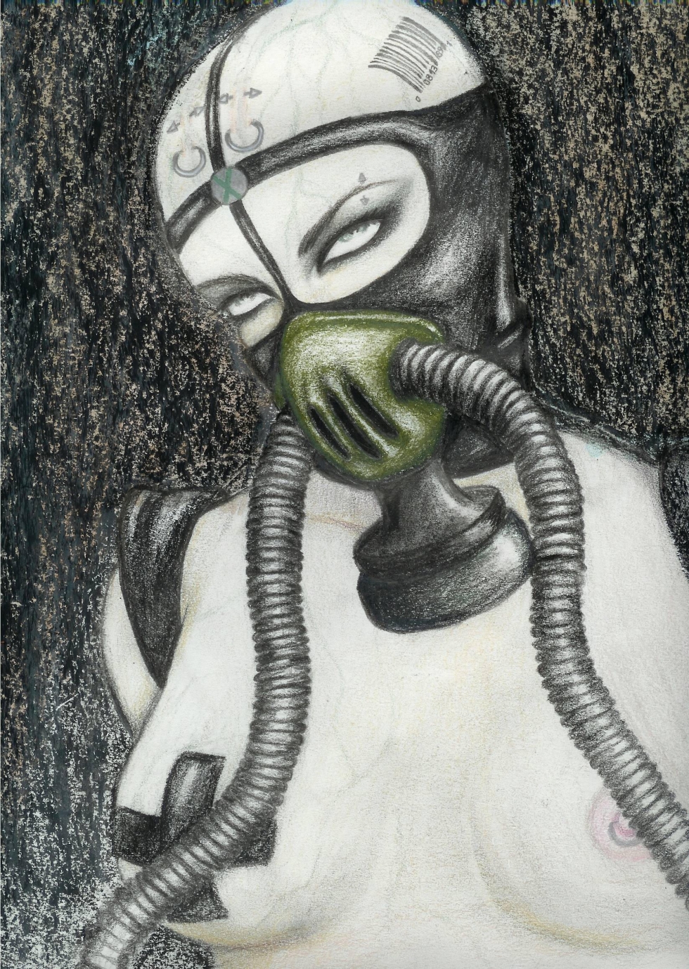 Latex gas mask Bondage