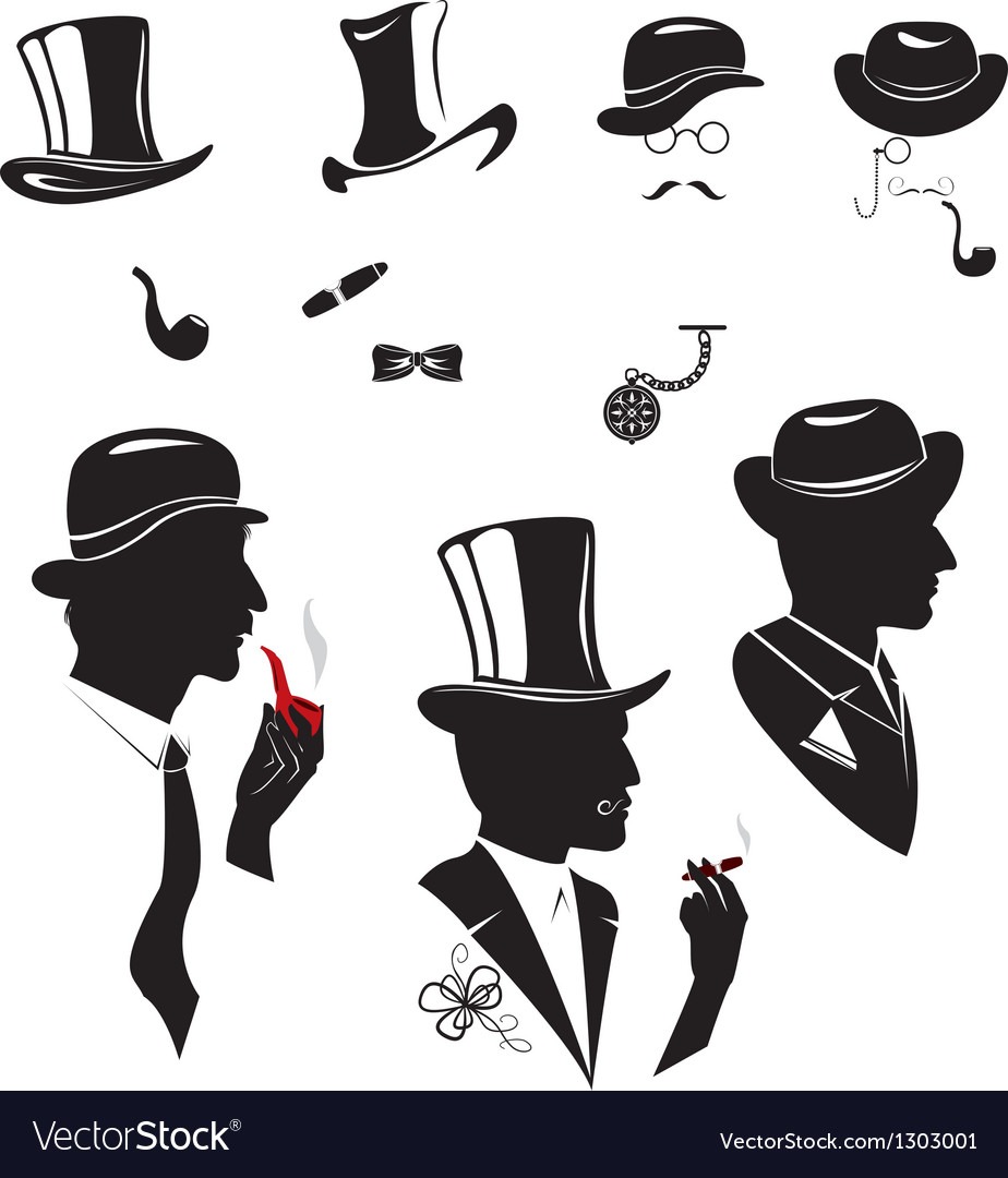 Silhouette of a man with a cigar