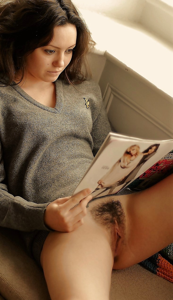 Unshaven girls in a sweater