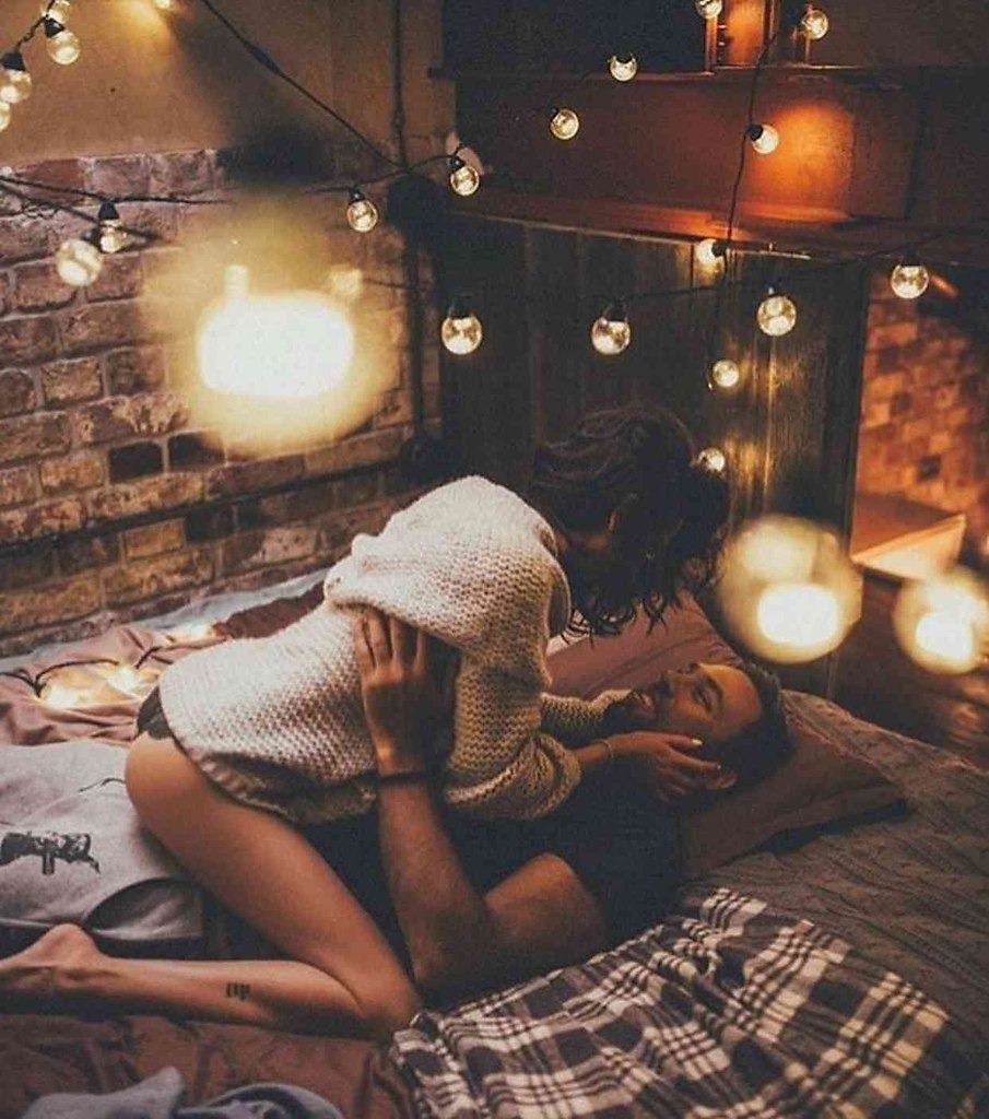 Romantic evening in bed