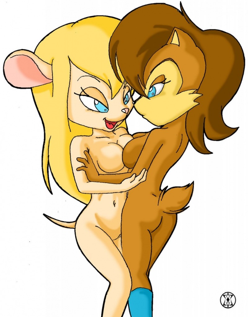 Naked characters chip and Dale