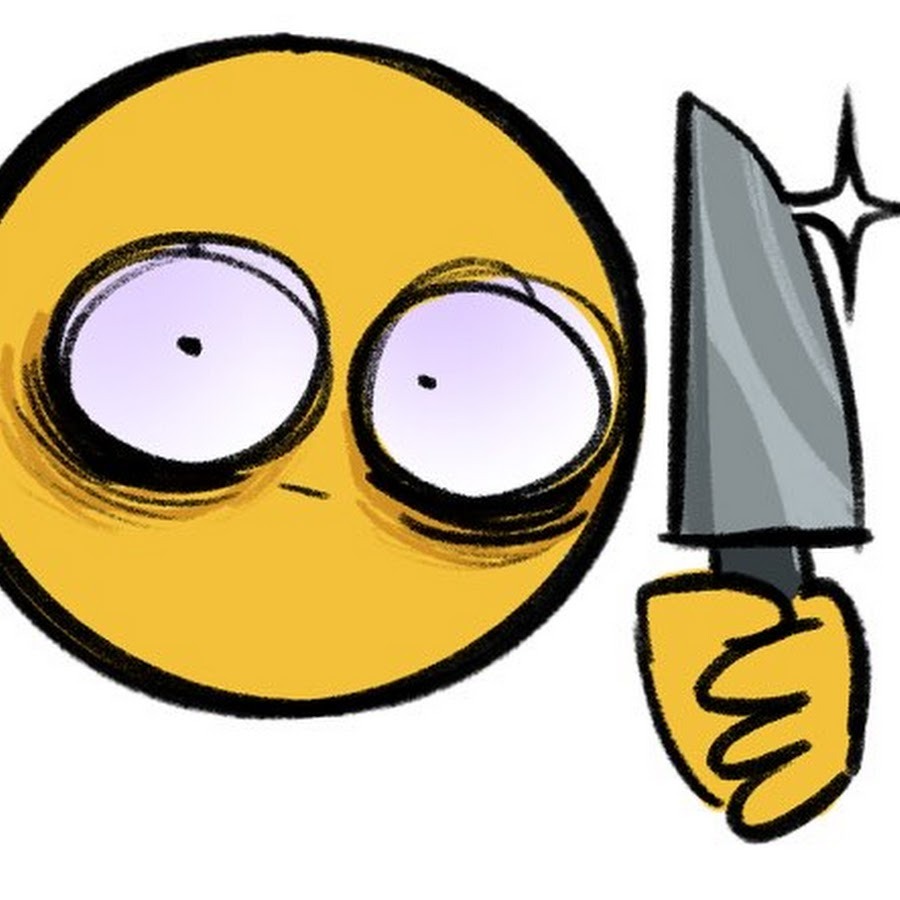 Cute smile with a knife