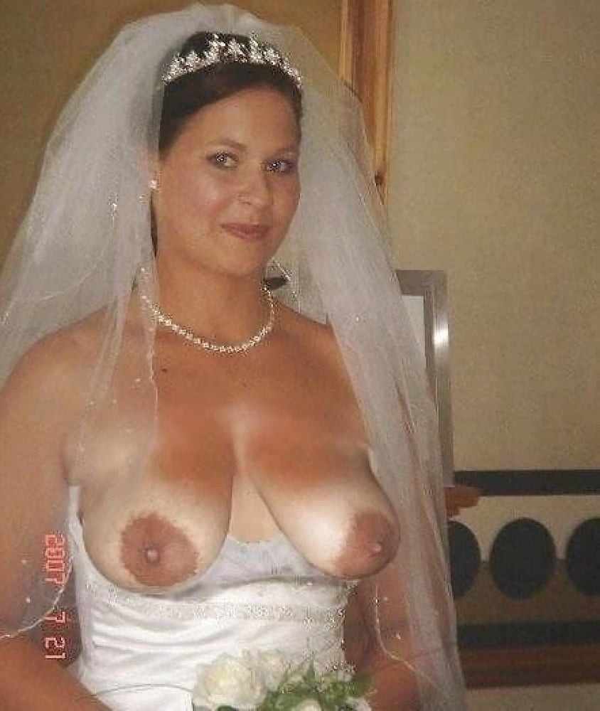 Bride with naked tits at the wedding
