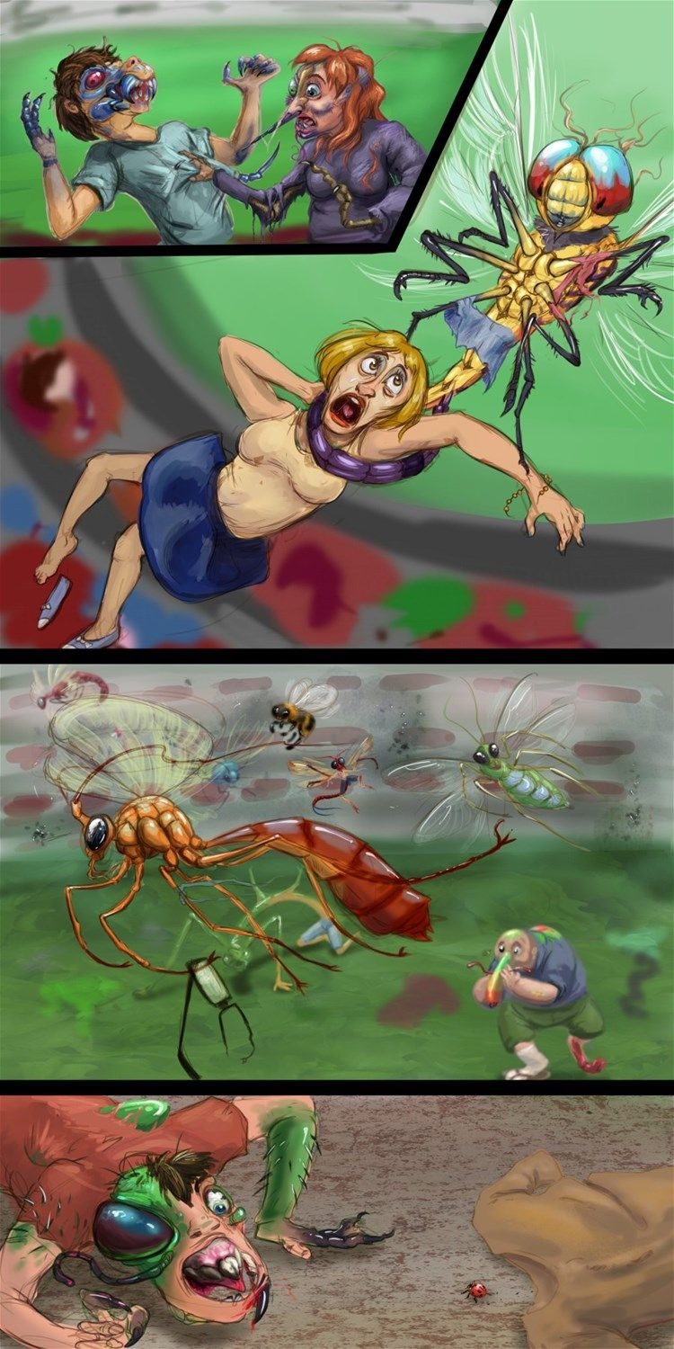 Transformation into an insect comic