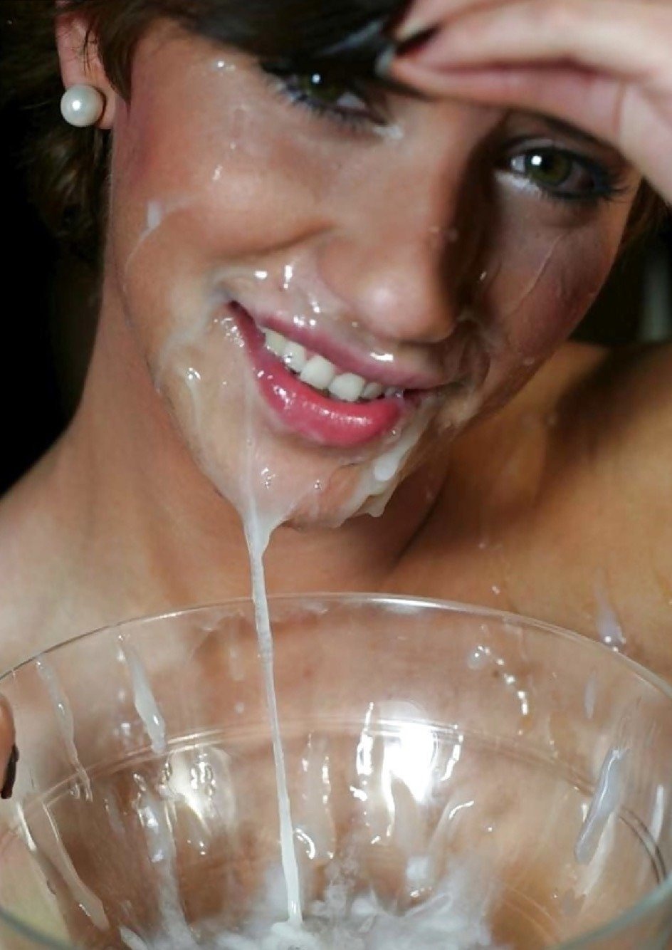 Girls got into a glass